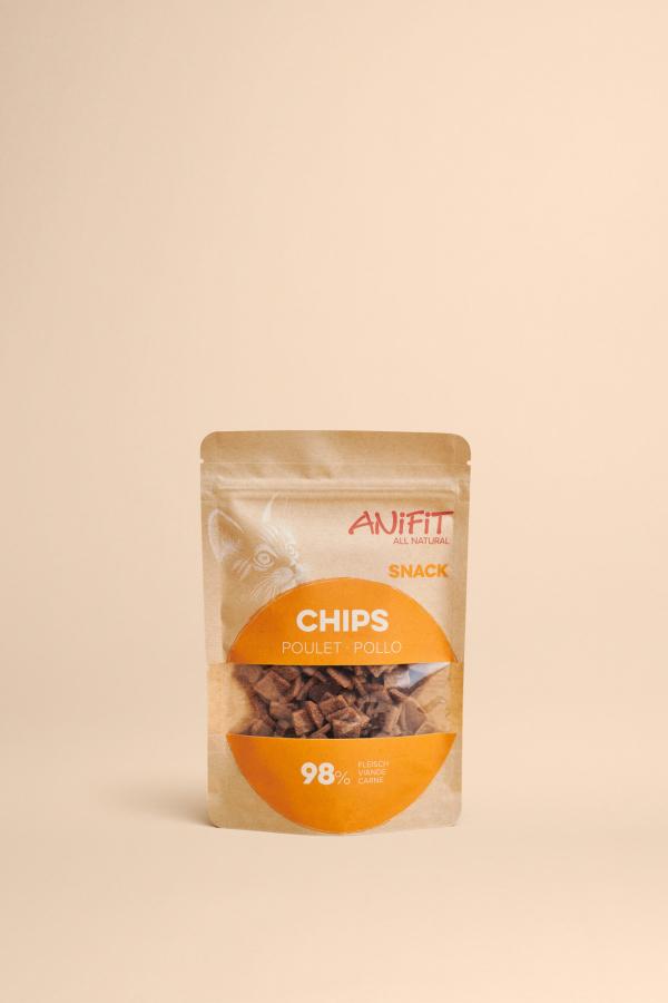 Chips Snack pour chats avec de la viande suisse de poulet